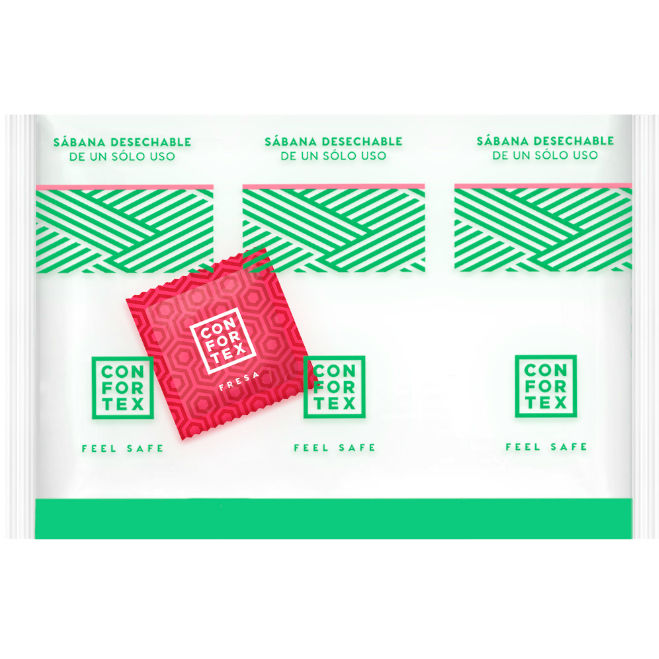Confortex sabanas higi?nicas desechables invidual + preservativo fresa