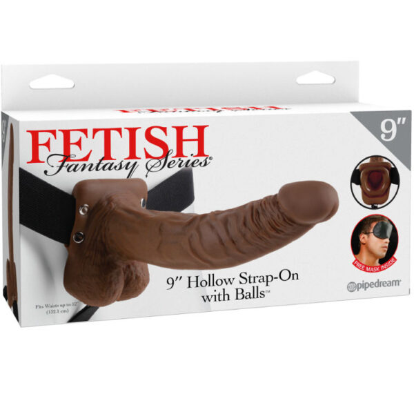 Fetish fantasy series - 9 arnes con testiculos hueco man 22.9 cm marron