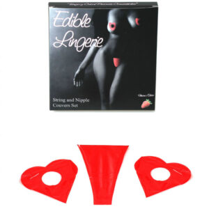 Tanga y cubre pezones comestibles fresa