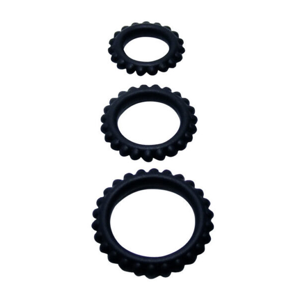 Baile  titan set 3pcs cock ring black 2.8 + 2.4 + 1.9 cm