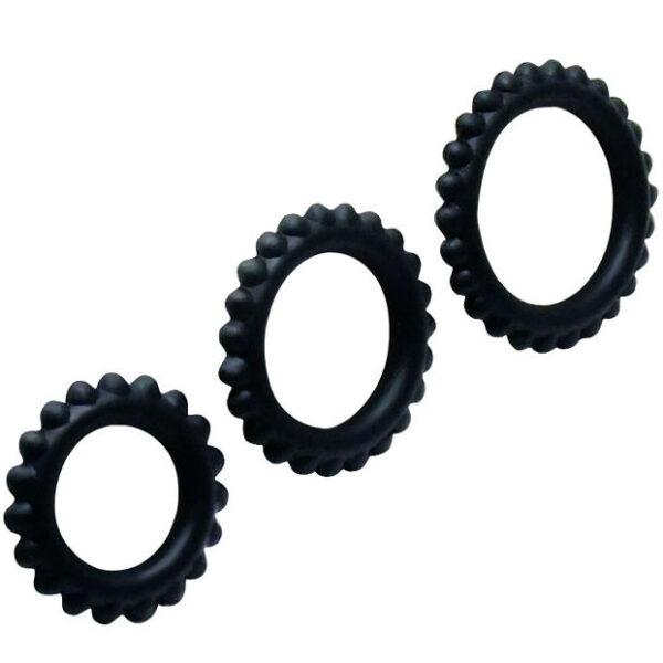 Baile  titan set 3pcs cock ring black 2.8 + 2.4 + 1.9 cm