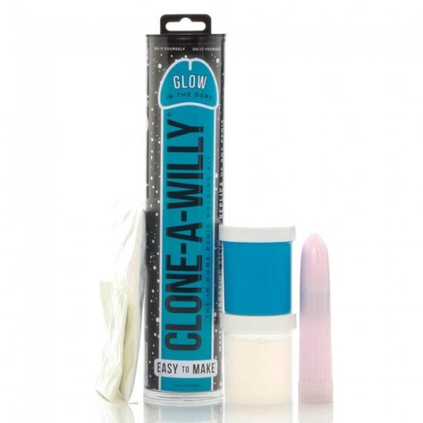 Clone a willy clonador pene azul luminiscente con vibrador