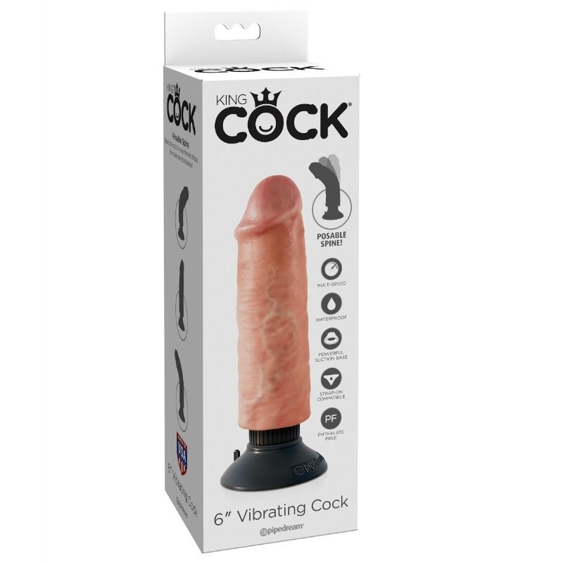 Dildo vibrador king cock 15.24 cm natural