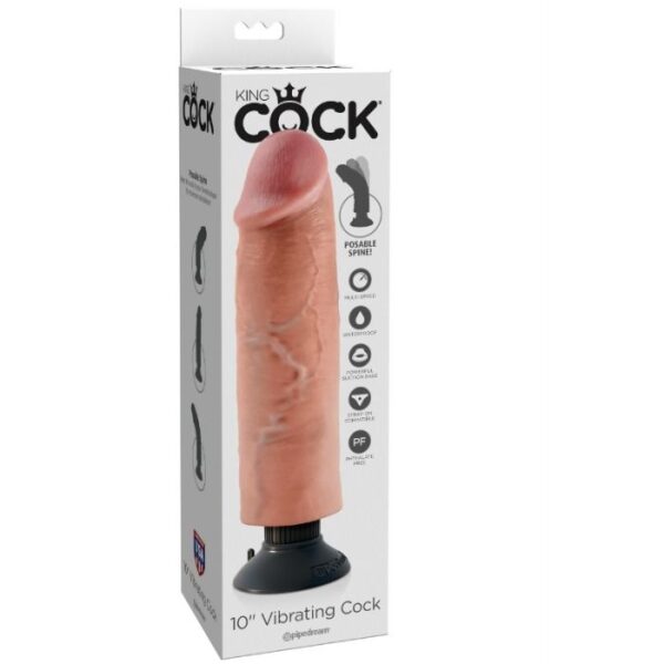 Dildo vibrador king cock 25.5 cm natural