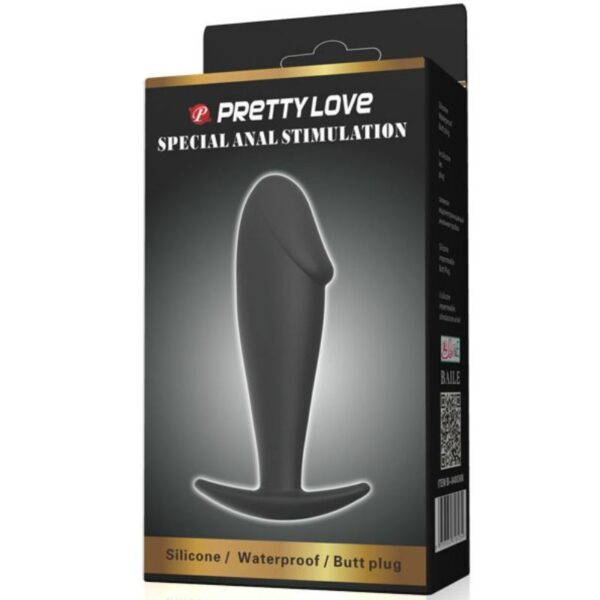 Pretty love plug anal silicona forma pene - negro