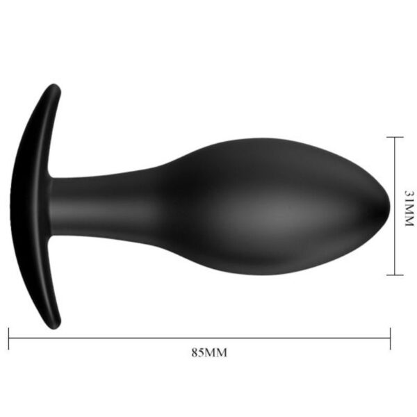 Pretty love plug anal silicona ancla 8.5 cm negro