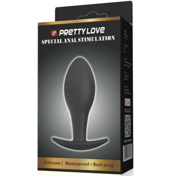 Pretty love plug anal silicona ancla 8.5 cm negro