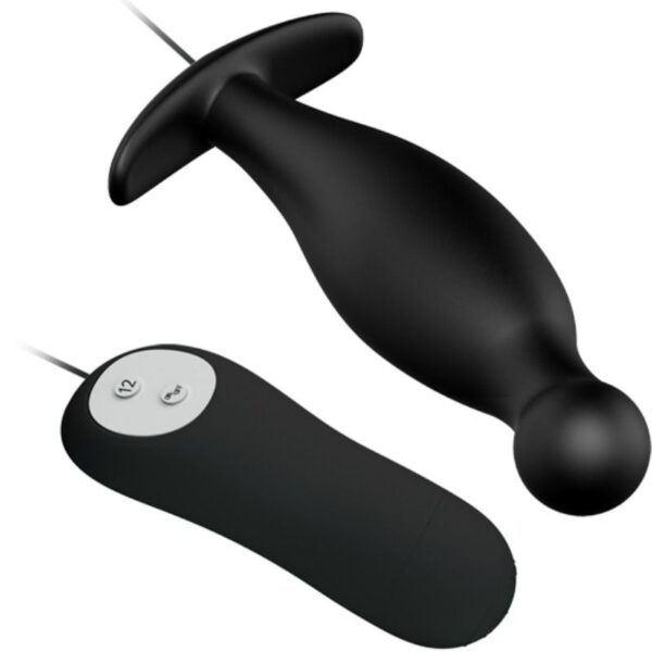 Pretty love plug anal silicona 12 modos vibracion negro