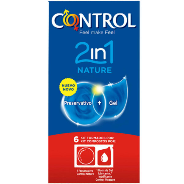 Control duo natura 2-1 preservativo + gel 6 uds