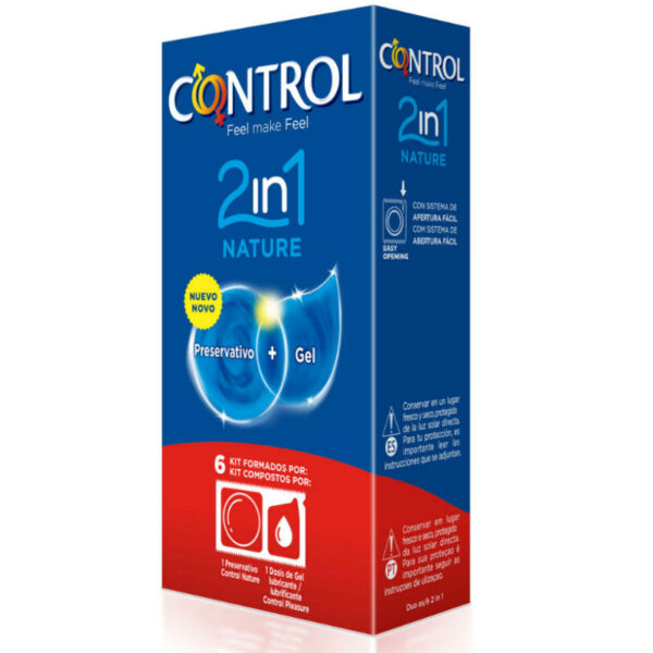 Control duo natura 2-1 preservativo + gel 6 uds