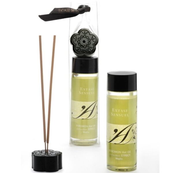 Extase sensual - aceite masaje efecto calor con feromonas mojito 100 ml