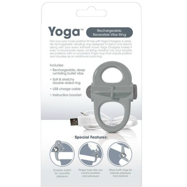 Screaming o anillo vibrador recargable yoga gris