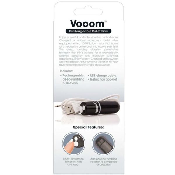 Screaming o bala vibradora recargable vooom negro