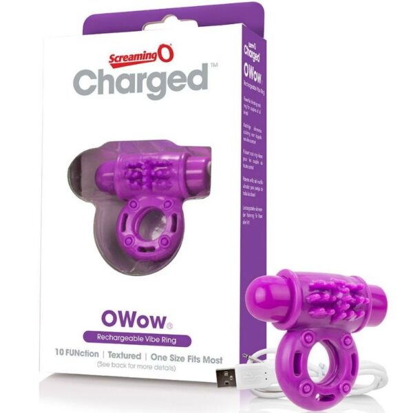Screaming o anillo vibrador o wow recargable lila