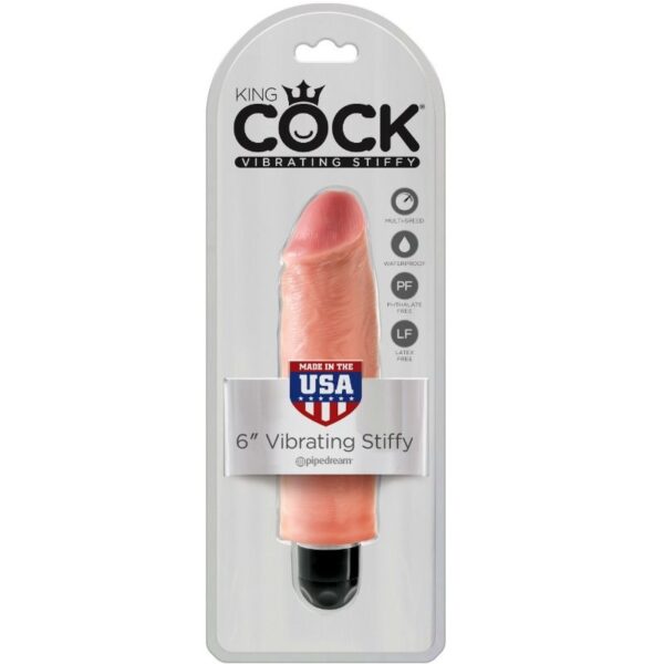 King cock vibrador realistico 15.24 cm stiffy - natural