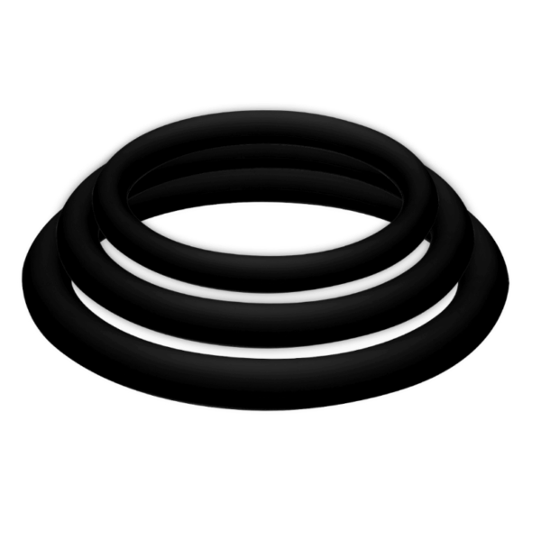 Potenzplus kit de 3 anillos para el pene (s, m, l) negro