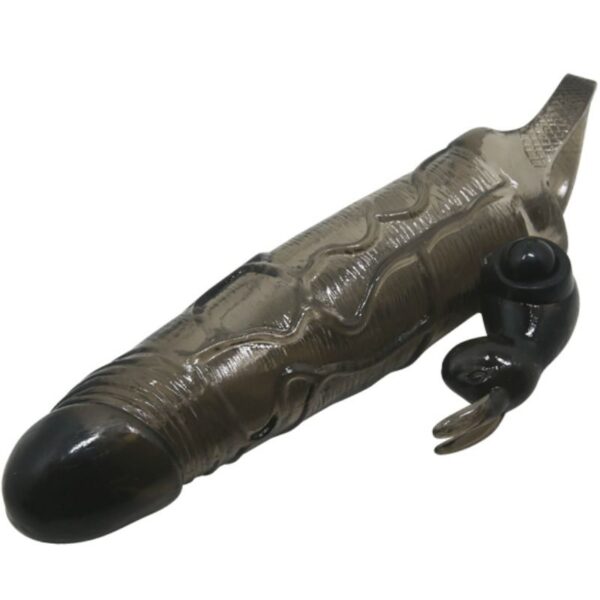 Brave man funda realistica pene con rabbit 16.5 cm negro