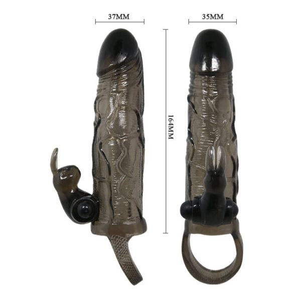 Brave man funda realistica pene con rabbit 16.5 cm negro