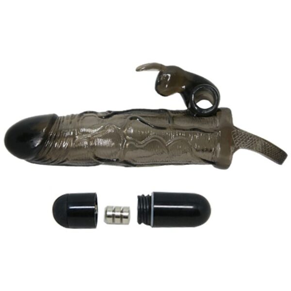 Brave man funda realistica pene con rabbit 16.5 cm negro