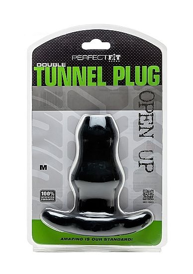 Perfectfit double tunnel plug mediano negro