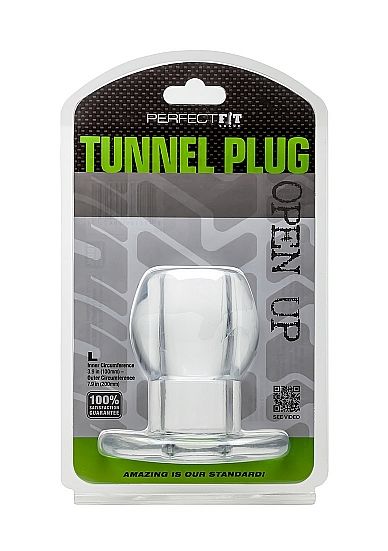 Perfect fit plug tunnel silicona transparente l