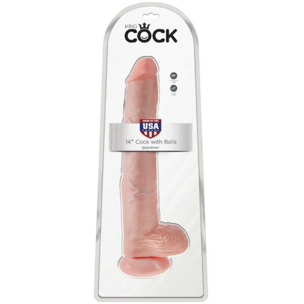 King cock pene  con testiculos 35.6 cm color natural