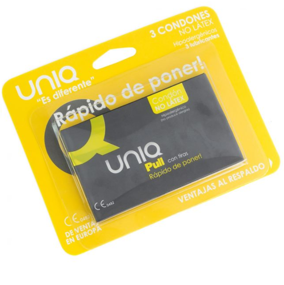 Uniq pull con tiras preservativo sin latex 3uds