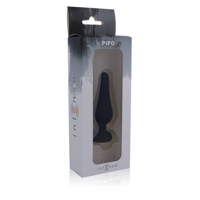 Intense anal plug pipo m silicone negro 11.5cm