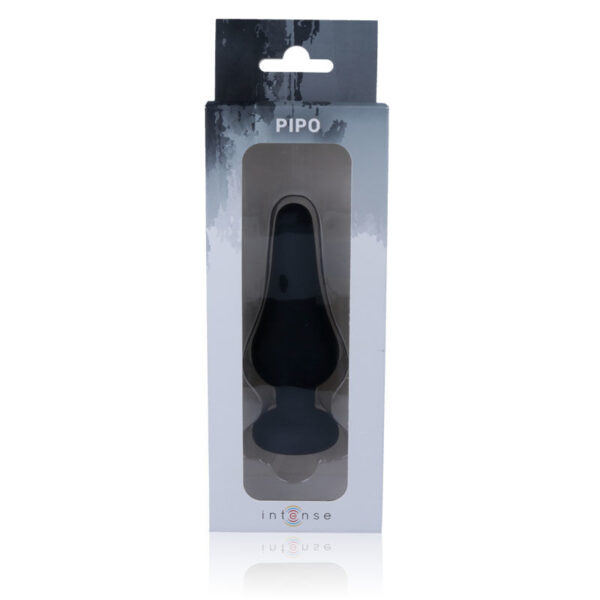 Intense anal plug pipo l silicone negro 13.5 cm