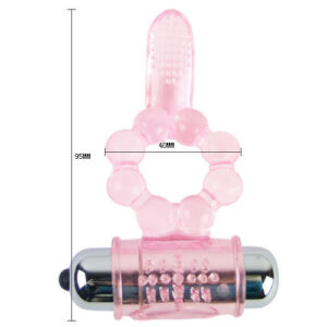 Anillo silicona 10 ritmos lengua con vibracion rosa