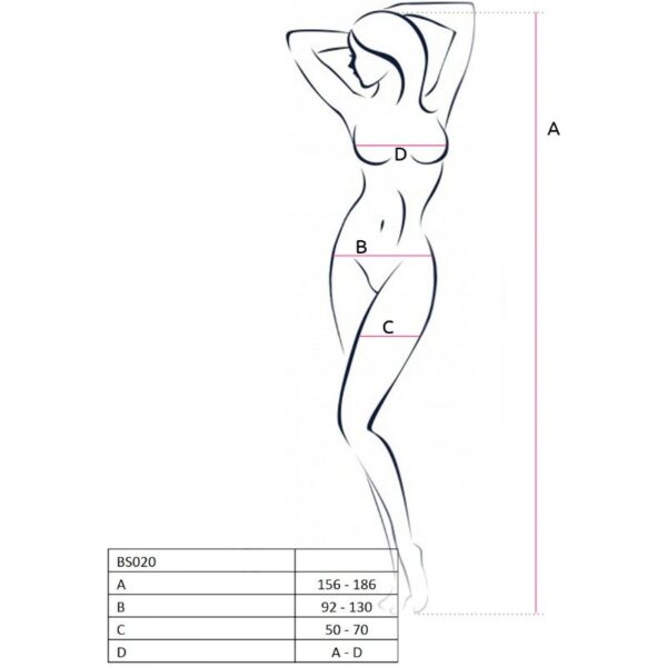 Passion woman bs020 bodystocking negro talla unica