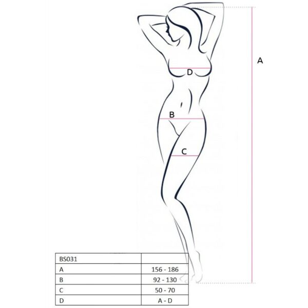 Passion woman bs031 bodystocking blanco talla unica