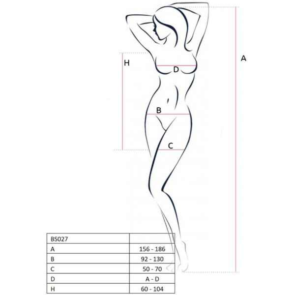 Passion woman bs027 bodystocking estilo vestido negro talla unica