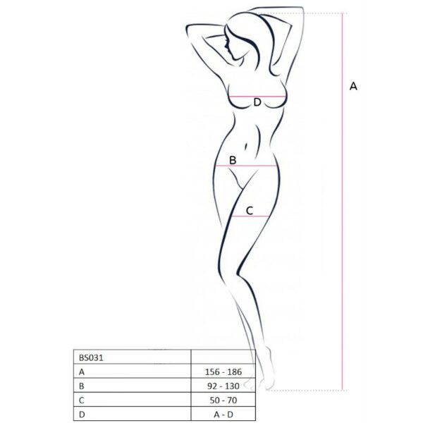 Passion woman bs031 bodystocking negro talla unica