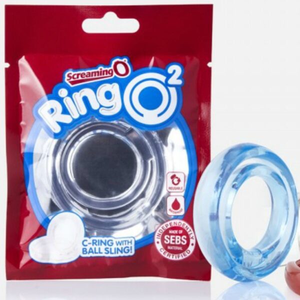 Screaming o ring o2 anillo doble pene y testiculos azul
