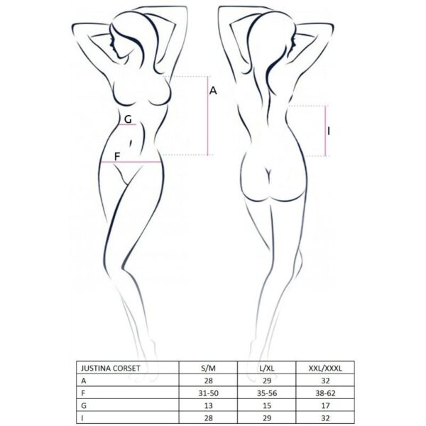 Passion woman justina corset negro talla l/xl