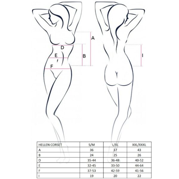 Passion woman hellen corset negro talla l/xl