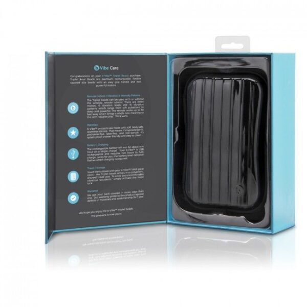 B-vibe -triplet anal control remoto beads negro