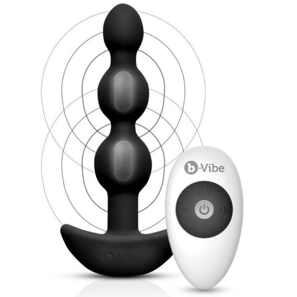 B-vibe -triplet anal control remoto beads negro