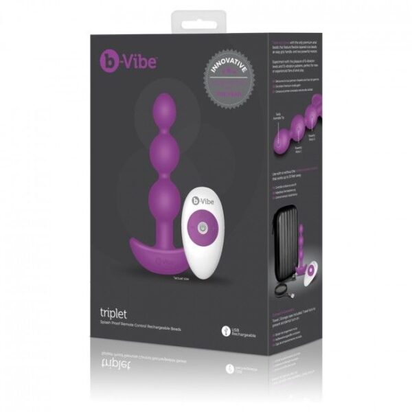 B-vibe -triplet anal control remoto beads rosa