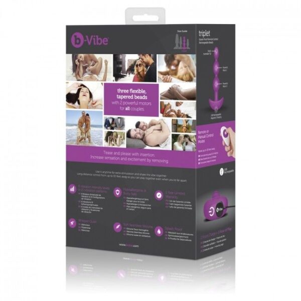 B-vibe -triplet anal control remoto beads rosa