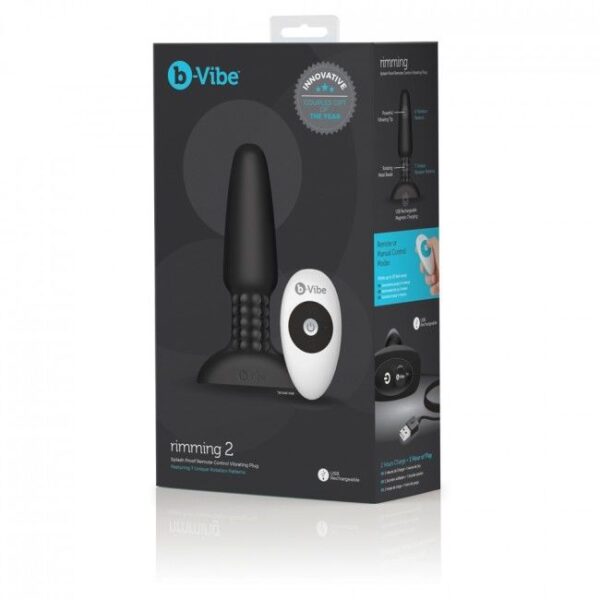 B-vibe rimming control remoto anal plug 2 negro