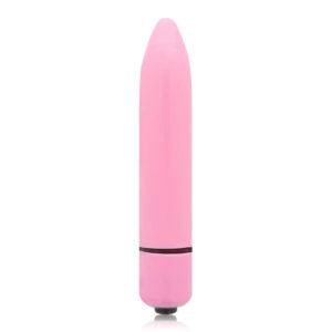 Glossy thin vibrador rosa intenso
