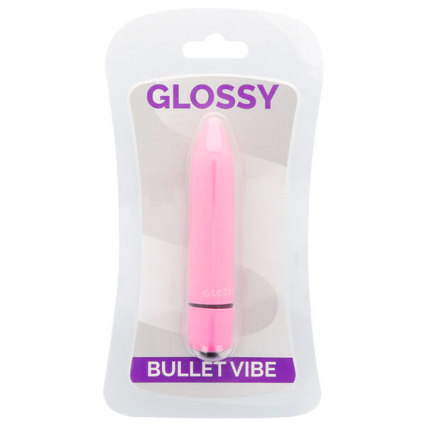 Glossy thin vibrador rosa intenso