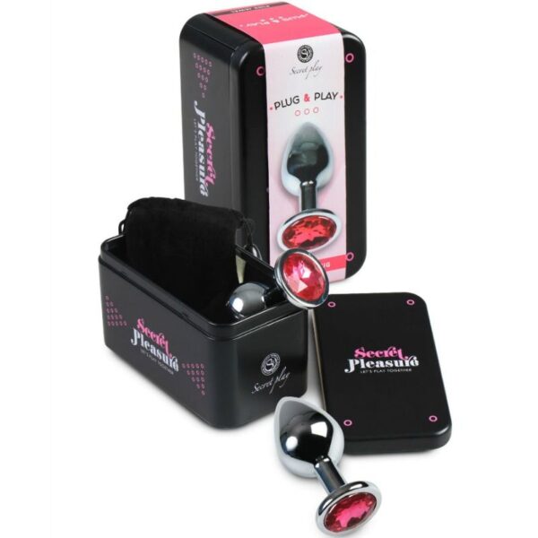 Secretplay plug anal aluminio  fucsia 7cm