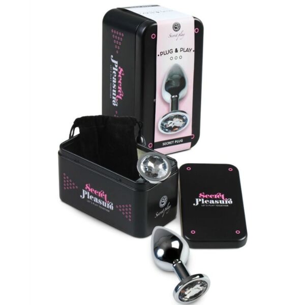 Secretplay plug anal aluminio  transparente 7cm