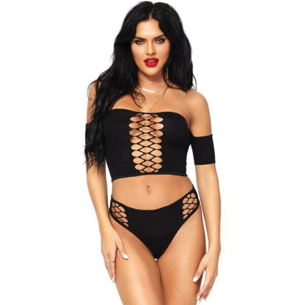 Leg avenue set 2 piezas top y tanga talla unica