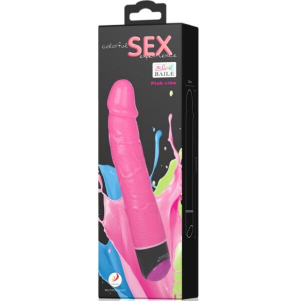 Colorful sex vibrador realistico rosa 23 cm