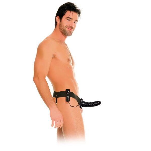 Fetish  arnes hueco vibrador para el y ella negro 14cm