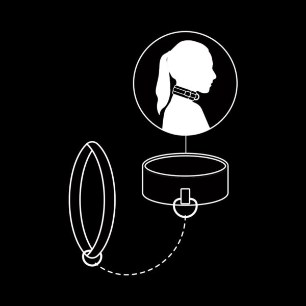 Fetish submissive collar con cadena